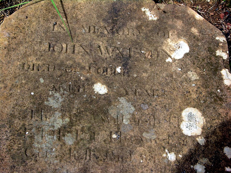 Inscription:<br /> In Memory Of John WATSON who died 25th Oct 1852. Aged 26. At Rest ??????