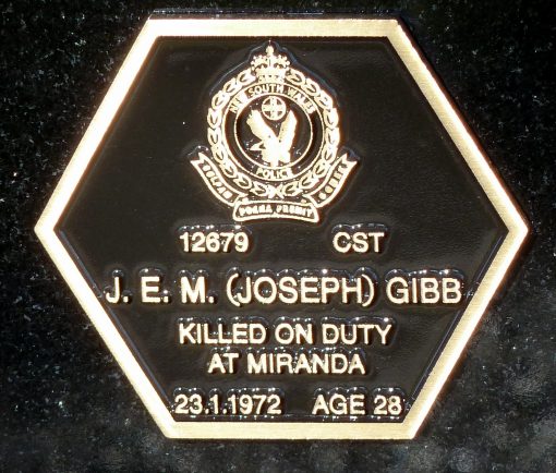 Joseph Edward Matthew GIBB  AKA  ?  Nickname:  ? Late of Tarren Point, NSW   Relations in 'the job':  Patrick GIBB, NSWPF # 3673"possible" relation in 'the job':    ?NSW Police Training Centre - Redfern  -  Class #  111 Last Class to be issued with the Webley Scott semi auto pistol New South Wales Police ForceRegd. #  12679  Rank: Commenced Training at Redfern Police Academy on Monday 15 May 1967 ( aged 23 years, 6 months, 25 days ) Probationary Constable- appointed Monday 26 June 1967 ( aged 23 years, 8 months, 6 days )