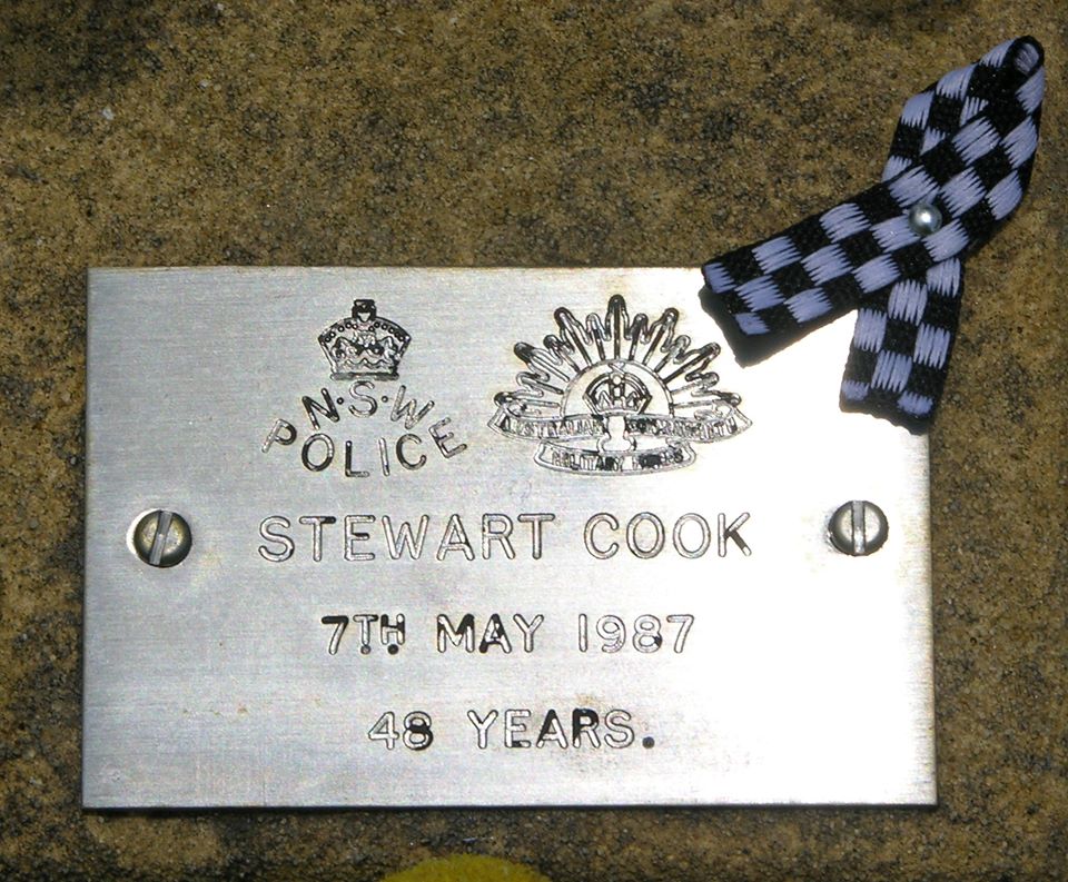 NSW POLICE. Stewart COOK 7th May 1987 48 years.