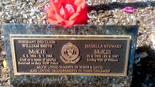 William Smith McKIE & Isabella Stewart McKIE - Grave plaque