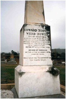 SenCon Edward Webb - Bowen ( 1879 ) headstone - Gundagai cemetery