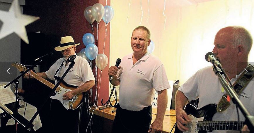 LOCKED AND LOADED: Keith Turner, Wilf Reid and Tony Nichols of local band Lock, Stock & Bingle got everyone up and dancing at the Cootamundra Ex-Service’s Club for Paul Wilcox’s fundraiser on Saturday night.