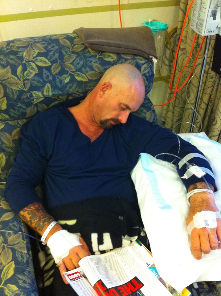 15 May 2013 Hard at work getting his chemo.
