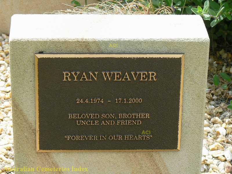 Ryan Weaver memorial stone, Taree Cemetery