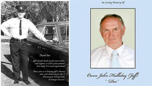 The late detective sergeant Owen John (Jeff) Halliday (aka Doc).