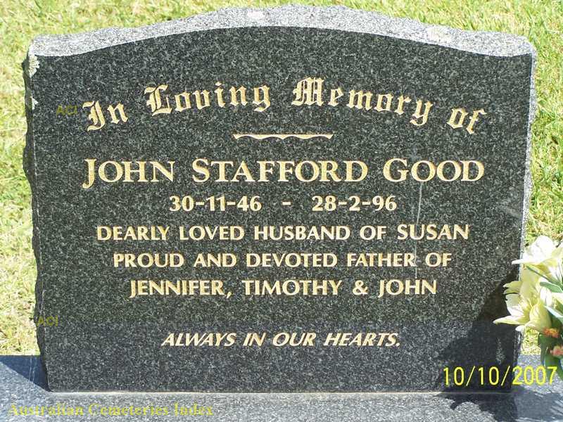 John Stafford GOOD - Grave