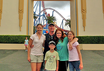 Fond memories ... Brett Wright and Elise Krejci with Brett's three children.