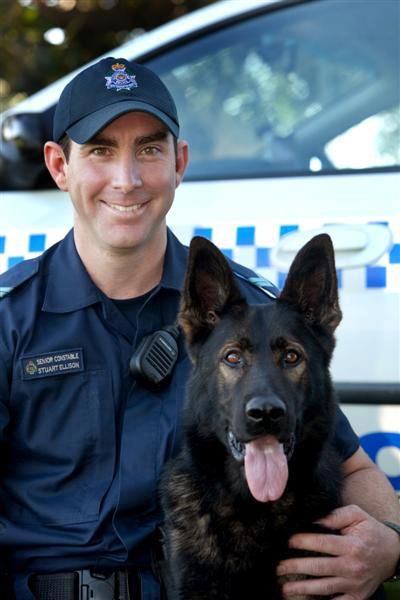 Senior Constable Stuart Ellison & Police Dog EDGE.