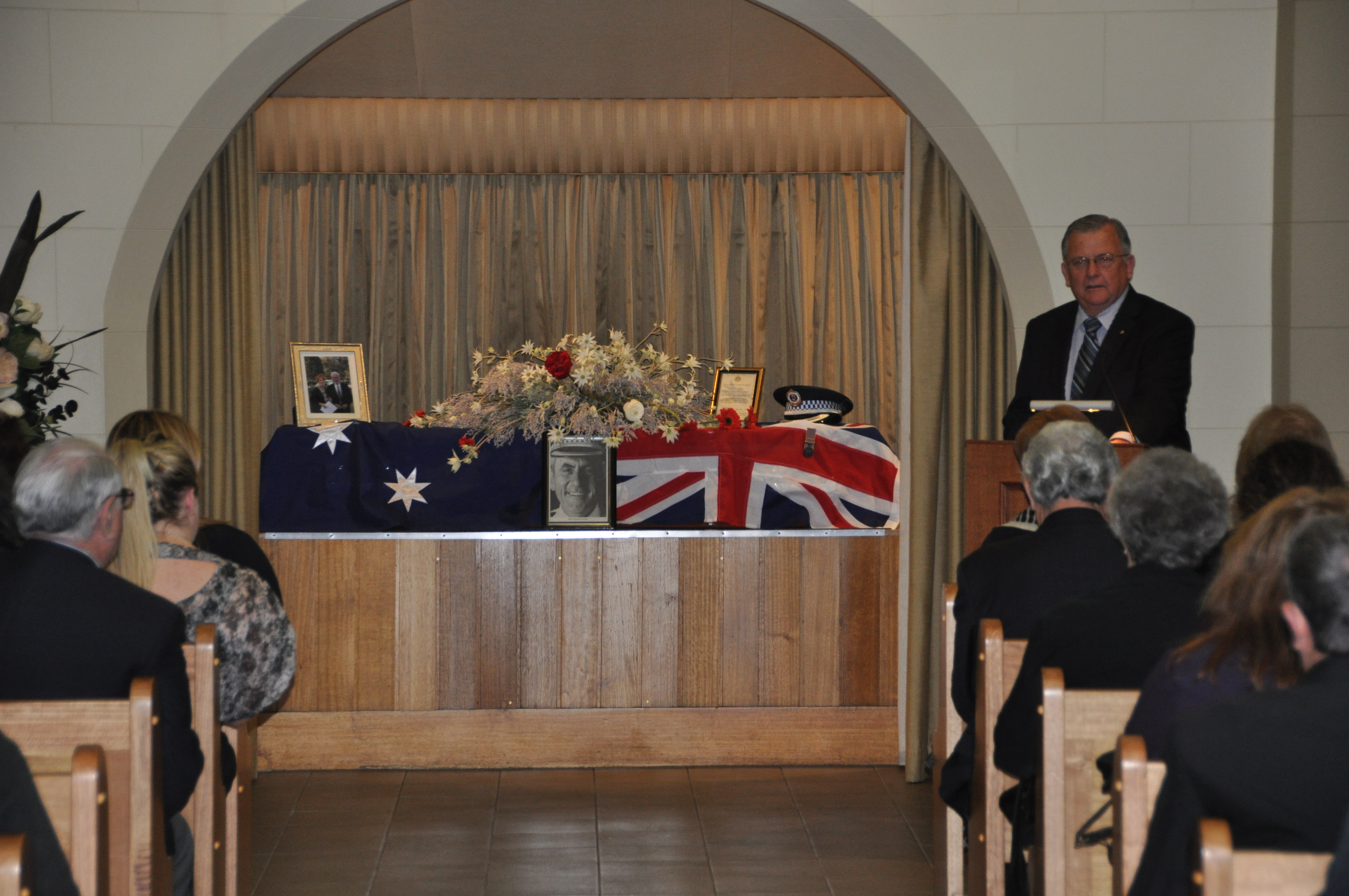 WEDNESDAY 28 SEPTEMBER 2011 CREMATION CEREMONY FOR RETIRED CHIEF INSPECTOR WILLIAM 'BILL' LEONARD ESPIE. Born 250635 - 220911 SERVICE AT THE SOUTH CHAPEL, ROOKWOOD CREMATORIUM, ROOKWOOD, 10.30AM. POLICE FUNERAL. I WORKED WITH BILL AT CABRAMATTA / FAIRFIELD / 34 DIVISION POLICE AROUND THE 1977 ERA. RETIRED POLICE COMMISSIONER KEN MORONEY GIVING THE EULOGY. Bastion of culture and community October 15, 2011 . Bill Espie was one of several talented Aboriginal men born in the Northern Territory in the mid- to late 1930s who went on to make, each in his own way, his mark on Australia and to contribute to the progress of his people. Espie was the first, destined for an exemplary police career in which he became the highest-ranking police officer of Aboriginal descent in all the Australian police forces. He was followed by Charlie Perkins, who became a famous activist; Professor Gordon Briscoe, an academic and activist for his people; the artist John Moriarty; Vince Copley, chairman of Indigenous Cricket; and Brian Butler, in Aboriginal aged care. William Leonard Espie was born in Alice Springs on June 25, 1935, one of seven children to a mixed-race Arunta woman, Edith Espie, who was part of the stolen generation, and Victor Cook, a European who had moved from South Australia to work in Alice Springs as a labourer. Espie's sister Ellen said the family lived in a good house in Alice Springs and their parents did their best for them. Like Perkins and Briscoe and several others, Espie came under the benign influence of an Anglican priest, Father Percy Smith, who arranged for the boys to go to St Francis House at Semaphore in Adelaide, an indigenous boys' home. Espie, known then as Buckshot by the boys, went to school in Port Adelaide and showed himself to be an outstanding tennis player, facing at one time Lew Hoad and Ken Rosewall. He completed his Intermediate Certificate, then trained as a maintenance fitter. In 1955, he joined the Australian Army, became a sappe