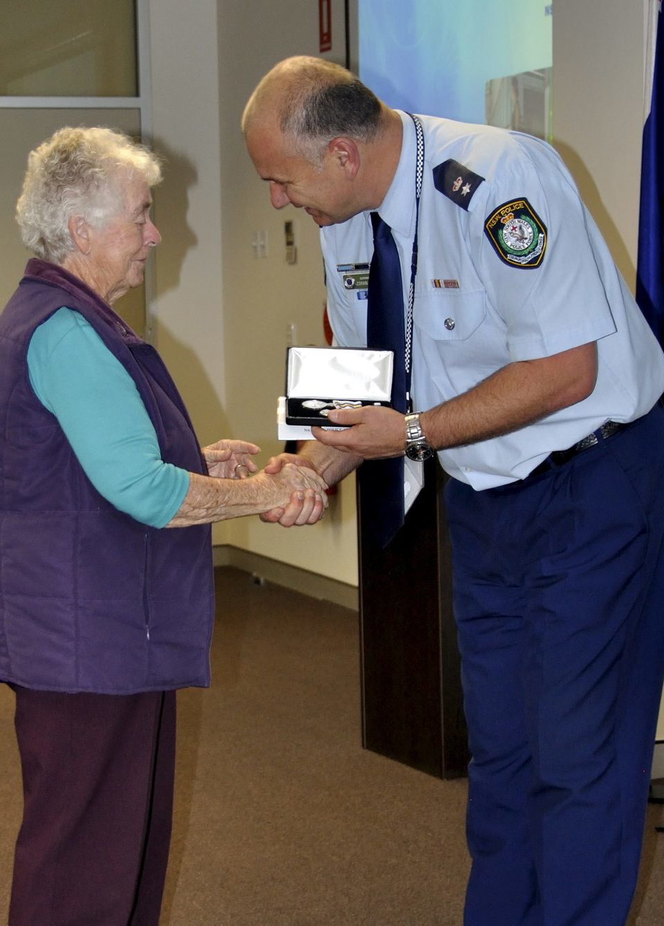 Pat CONDON receiving Gabriel ( Gab ) CONDON's Medal - RIP. https://www.australianpolice.com.au/gabriel-condon/