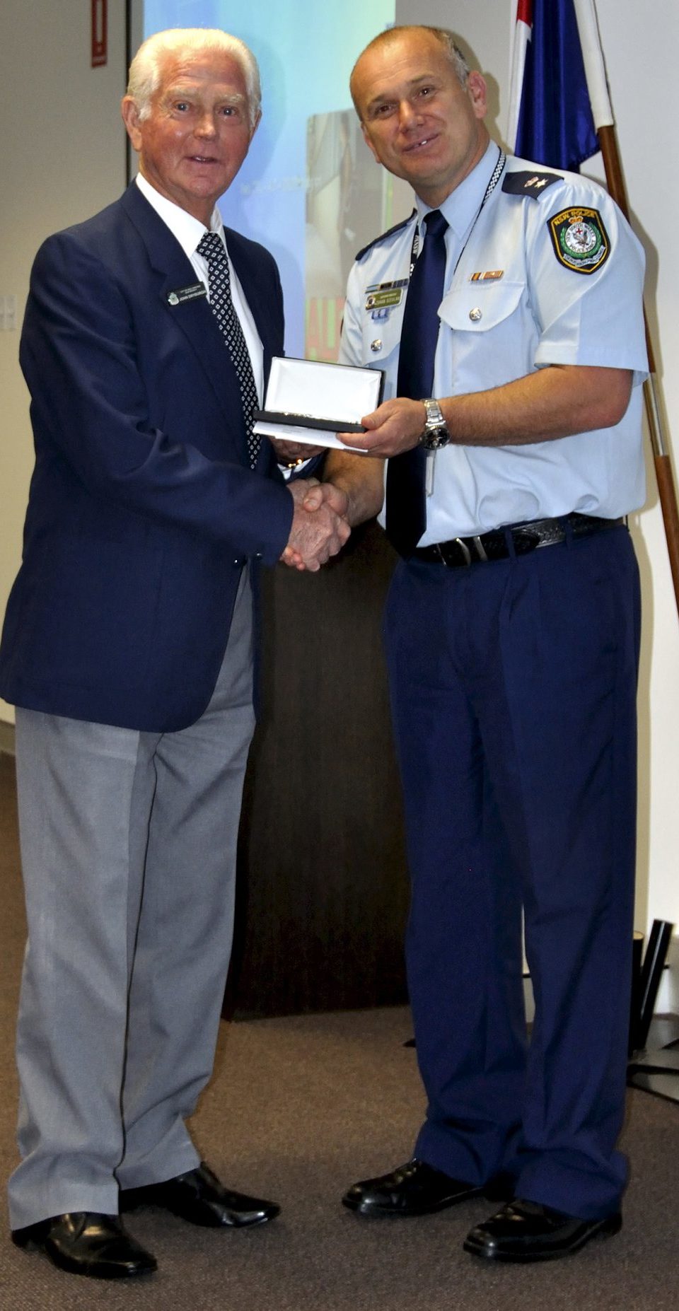 John DRYBURGH receiving his Medal.
