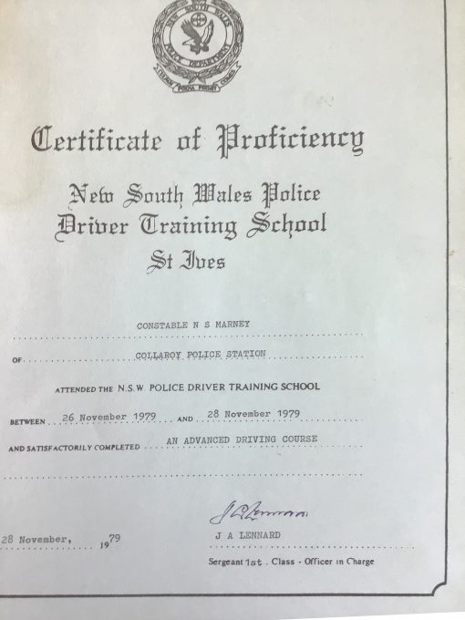 Noel Stanley MARNEY - Driver Training Certificate - St Ives