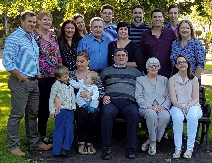 This photo is Warrens parents Ian and Maureen Matheson ( seated ) with the family celebrating their 60th wedding anniversary November 2016.