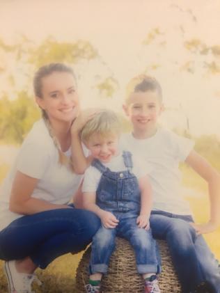 Brett's children: Step-daughter Emma with Brodie and Samuel.<br />