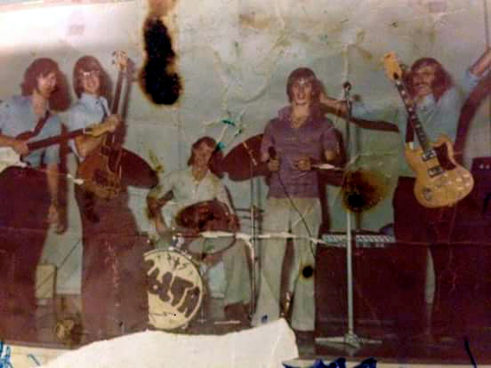 With band mates Glen Longmore ( far left ), ?, Mark Hales ( Drums ) &amp; Tony Houlahan ( far right )<