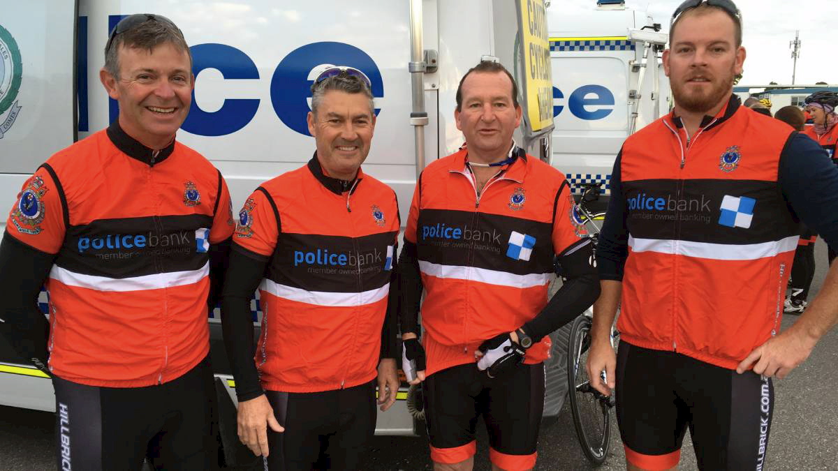 Peter Ensor, Mark Meredith, Warwick Campbell and Tom Magann were four of the Dubbo riders involved in the Remembrance Ride. 