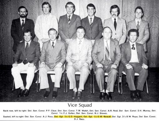 Geoffrey David HOGGETT APM. Geoff - front row - 2nd from left - Vice Squad