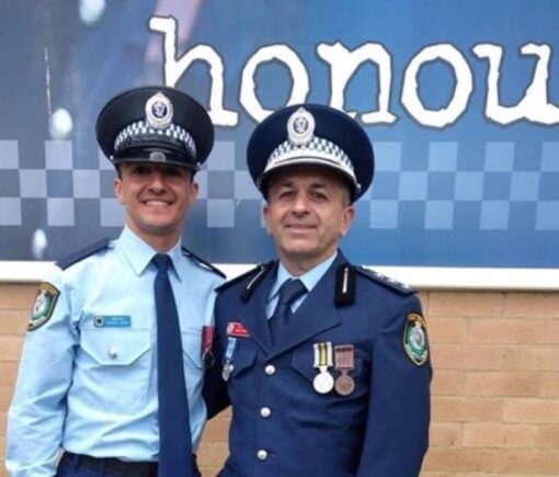 Constable Vidal with his father and fellow officer, Chief Inspector David Vidal.