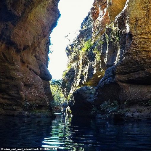 An international student, 24, was among a group swimming on inflatable lilos at the popular Wollangambe Canyon (pictured) when she was sucked into the whirlpool. Her body was recovered on Sunday, along with Senior Constable Foster's
