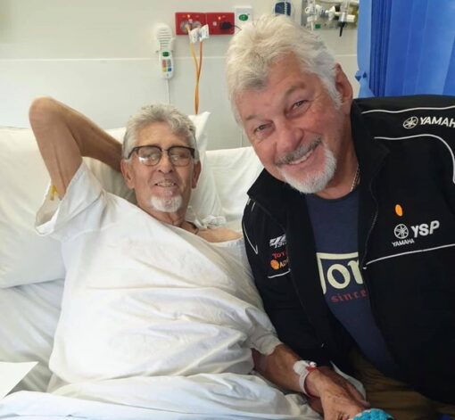 Ron JUDD visiting Gary PEACOCK in hospital
