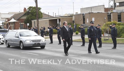 Police form a guard of honour for collegue Heath Martin in front of Horsham Police Station.