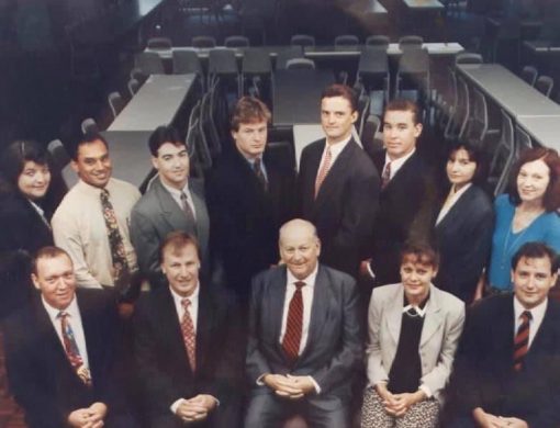 1996 - Waverley Detectives Office staff. Front Row ( L - R ) ?, Peter MILLER # 17160, ?, ?, ? Rear Row: ?, ?, ?, ?, ?, ?, ?, ?