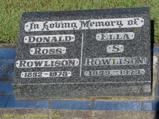 Donald Ross ROWLISON, Donald ROWLISON, Don ROWLISON, Rowly