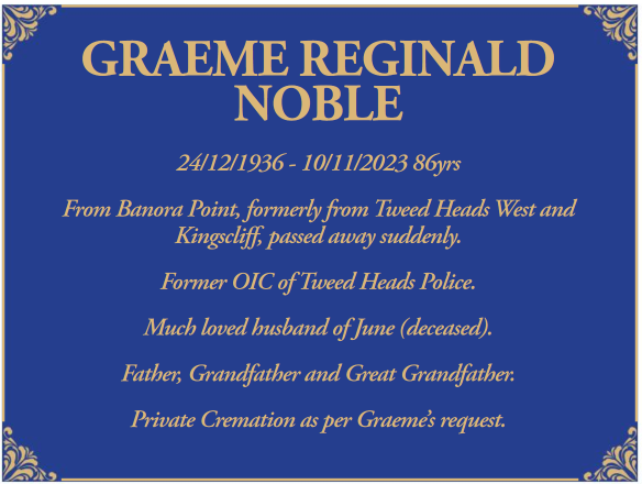 Graeme Reginald NOBLE, Graeme NOBLE